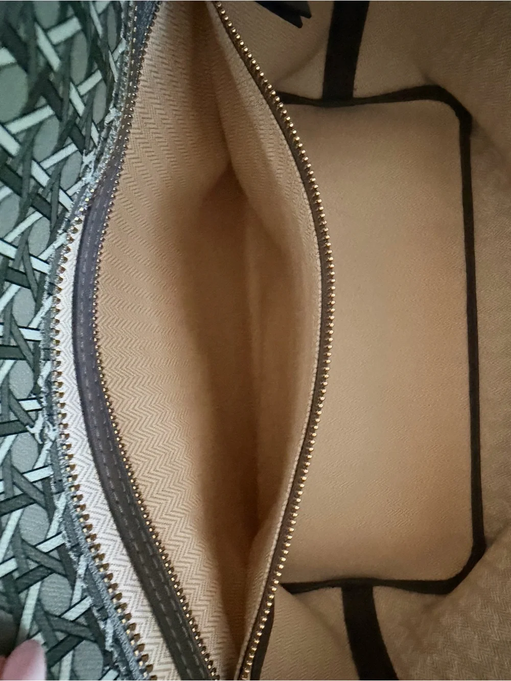 Tory Burch Gray Ever Ready Zip Tote with Matching Zip Pouch